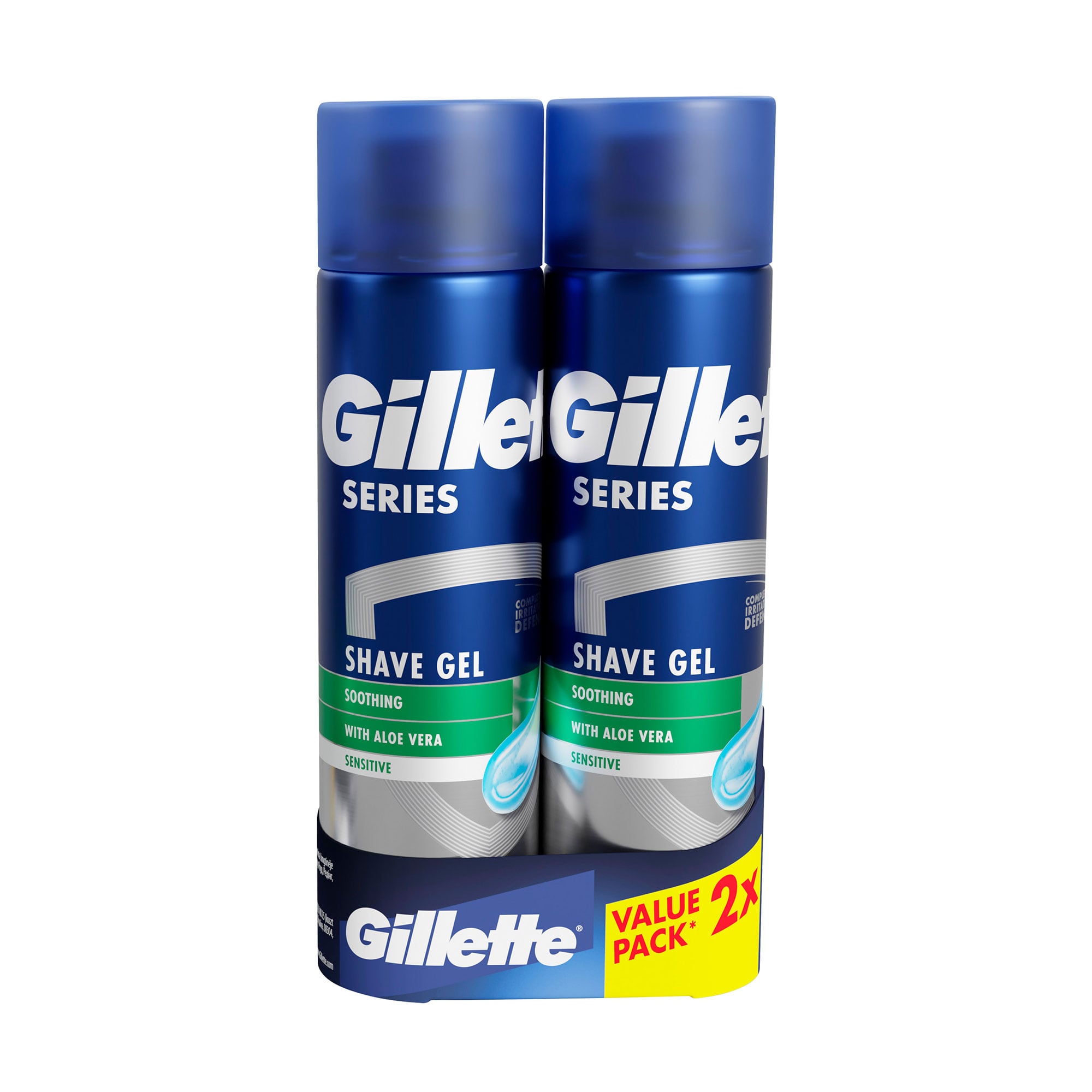 Уцінка! Гель для гоління Gillette Series для чутливої ​​шкіри, з алое вера, 2*200 мл